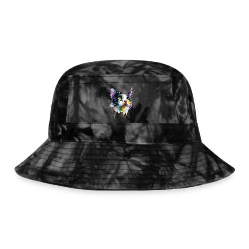 Cat: Painted Purr Expression - Tie Dye Bucket Hat