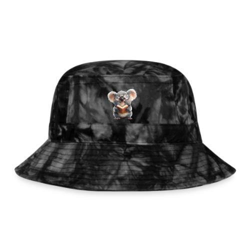 3D Gamer Koala Cozy Cartoon Design - Tie Dye Bucket Hat