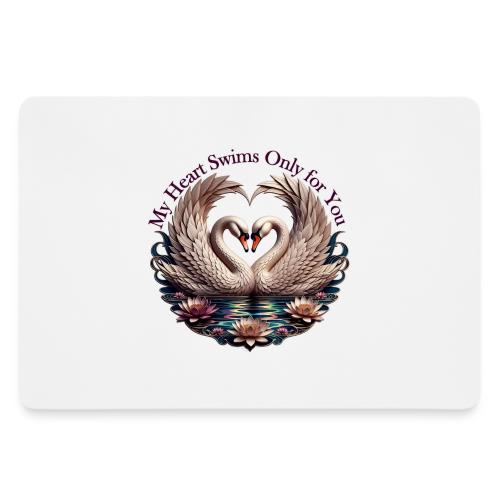 My Heart Swims Only for You Swan Heart T-Shirt - Gaming Mousepad