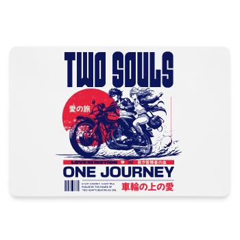 Two Souls One Journey Motorcycle Art - Gaming Mousepad - white - Front