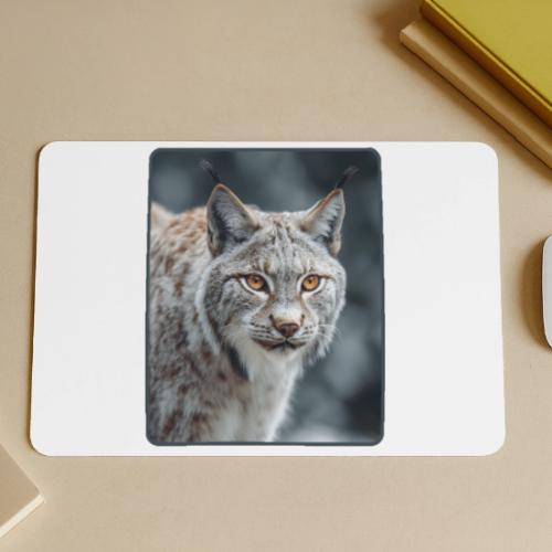 Lynx Portrait Piercing Eyes Design - Gaming Mousepad