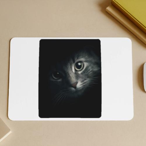 Cat Face in Shadow Close-Up Design - Gaming Mousepad