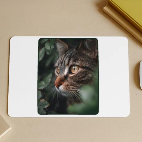 Tabby Cat Jungle Eyes Design - Gaming Mousepad