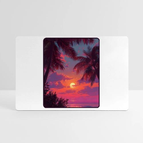 Tropical Sunset Palm Silhouette Design - Gaming Mousepad