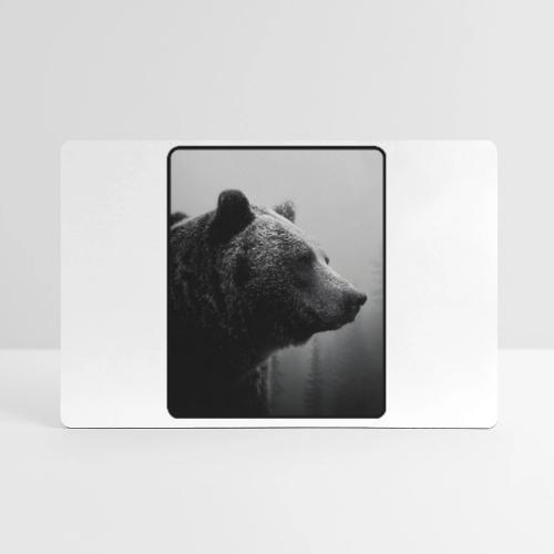 Grizzly Bear Black White Portrait Design - Gaming Mousepad