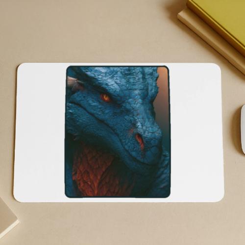 Turquoise Dragon Fire Eye Design - Gaming Mousepad