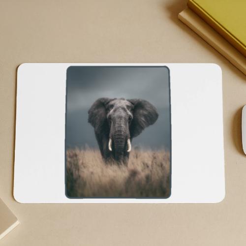 Majestic African Elephant Portrait Design - Gaming Mousepad
