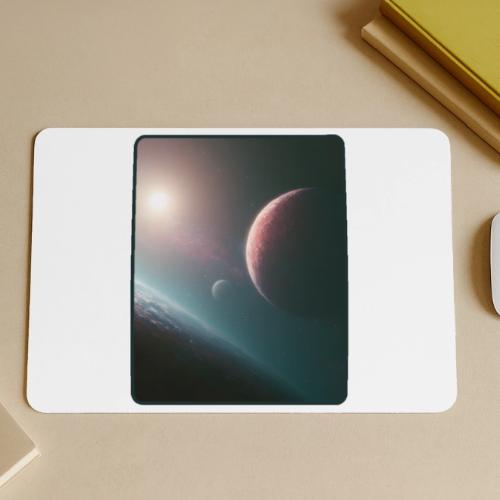 Deep Space Planet Horizon Art - Gaming Mousepad