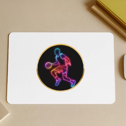 Basketball: Neon Dribble Pulse - Gaming Mousepad