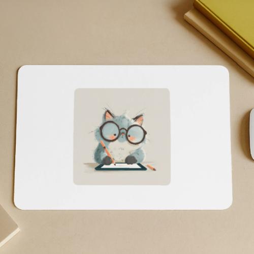 Creative Cat Digital Artist Illustration - Gaming Mousepad
