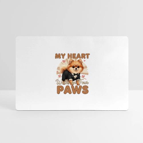 My Heart Walks on Four Paws – Pomeranian tee - Gaming Mousepad