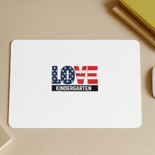 Love Kindergarten Patriotic Graduation - Gaming Mousepad