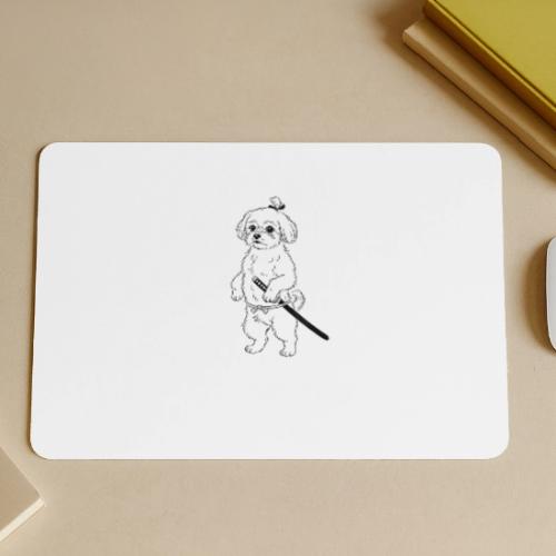 Samurai Maltese Katana Warrior Dog Tee - Gaming Mousepad