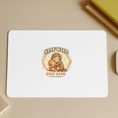 Stay Wild Stay Kind Punch Monkey Hug - Gaming Mousepad