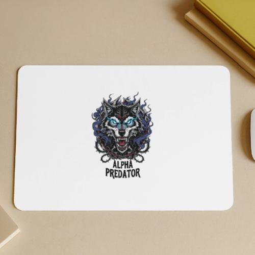 Alpha Predator Wolf Fierce Neon Eyes - Gaming Mousepad