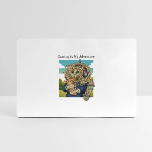 Gaming Cat Adventure: Pizza & Skates - Gaming Mousepad