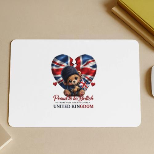 Proud to Be British Teddy Bear UK Patriot Gift - Gaming Mousepad