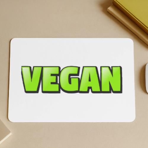 Vegan Bold Green Typography Design - Gaming Mousepad