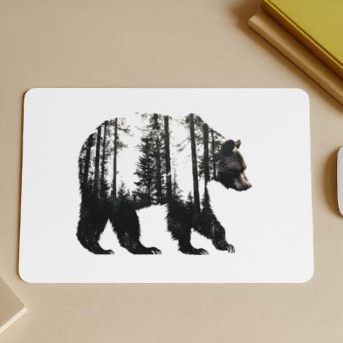 Evergreen Bear Silhouette - Gaming Mousepad