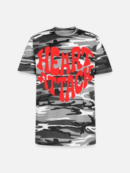 HEART ATTACK - Unisex Camo Tee - black camo