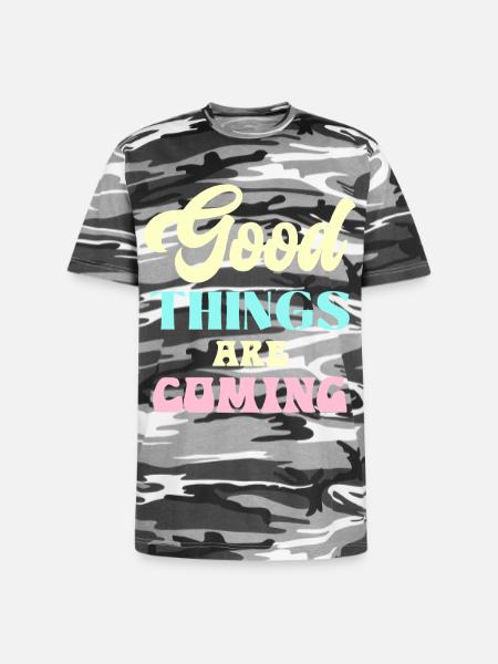 Good Things Are Coming - Unisex Camo Tee - black camo