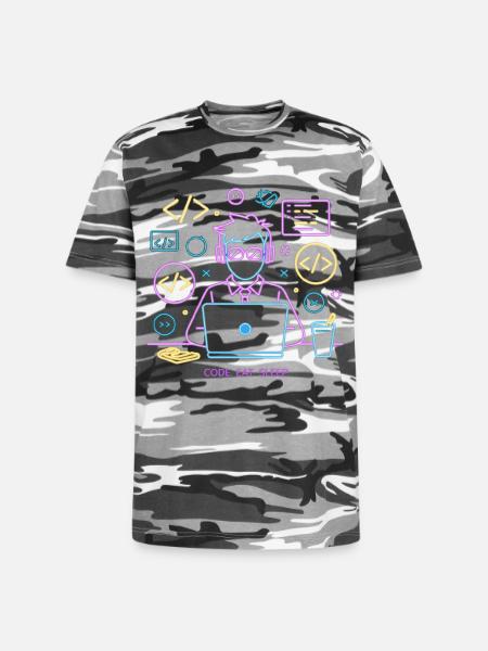 Code. Eat. Sleep. - Unisex Camo Tee - black camo