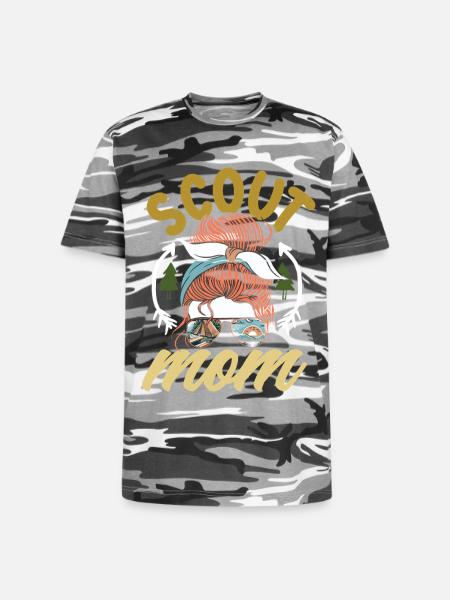 Messy Bun Scout Mom Scouting Mother - Unisex Camo Tee - black camo