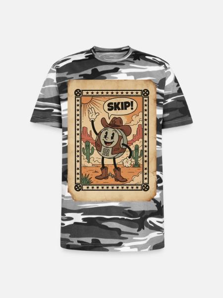Desert Cowboy Skip Card - Unisex Camo Tee - black camo