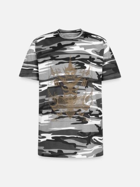 Golden Deva Guardian Mandala - Unisex Camo Tee - black camo
