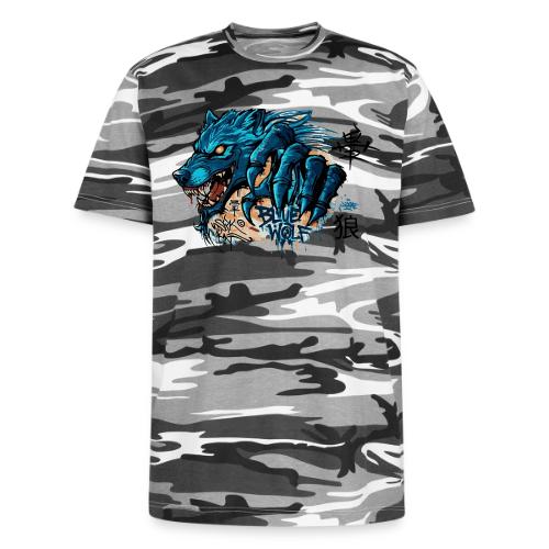 Blue Wolf Graffiti Street Art - Unisex Camo Tee