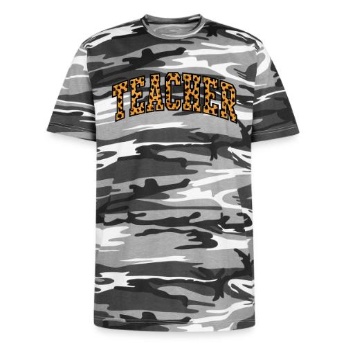 Leopard Print Teacher Typography - Unisex Camo Tee