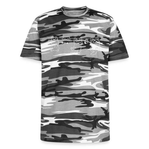 Minimalist Hanging Cats Line Art - Cute Kittens - Unisex Camo Tee