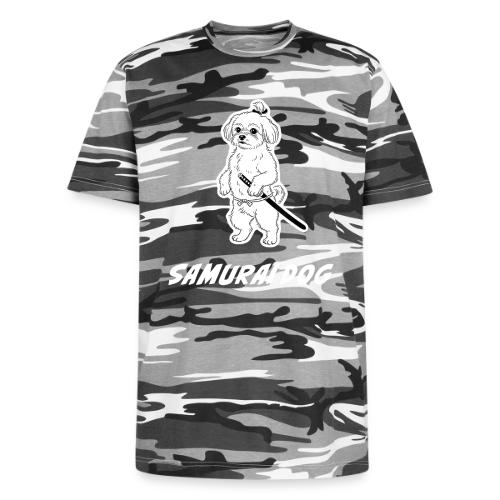 Samurai Maltese Katana Warrior Dog Tee - Unisex Camo Tee