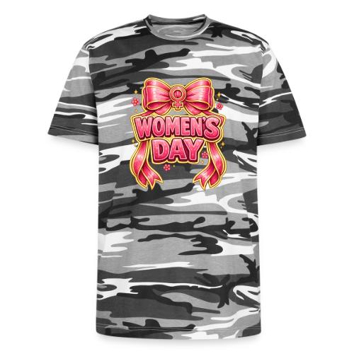 Cute Pink Bow Women’s Day Feminist Symbol - Unisex Camo Tee