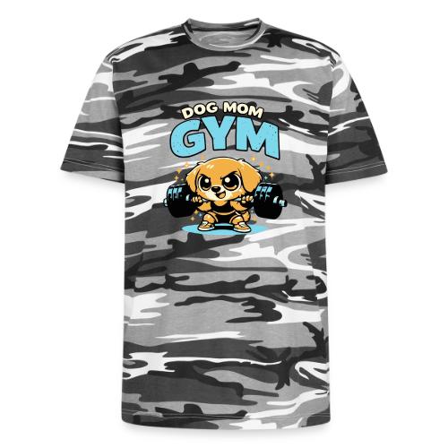 Chibi Dog Gym Workout - Unisex Camo Tee
