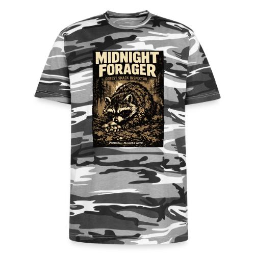 Midnight Forager Raccoon Mushroom Hunter - Unisex Camo Tee