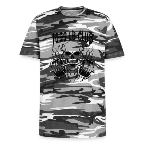 1000 LB Club Skull Barbell Powerlif - Unisex Camo Tee