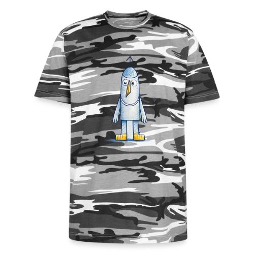 Funny Doodle Bird Character - Unisex Camo Tee