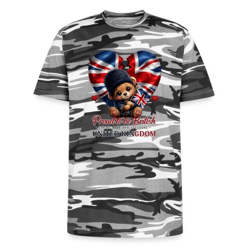 Proud to Be British Teddy Bear UK Patriot Gift - Unisex Camo Tee