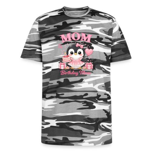 Cute Penguin Birthday Mom Kawaii Cake Balloon Gift - Unisex Camo Tee
