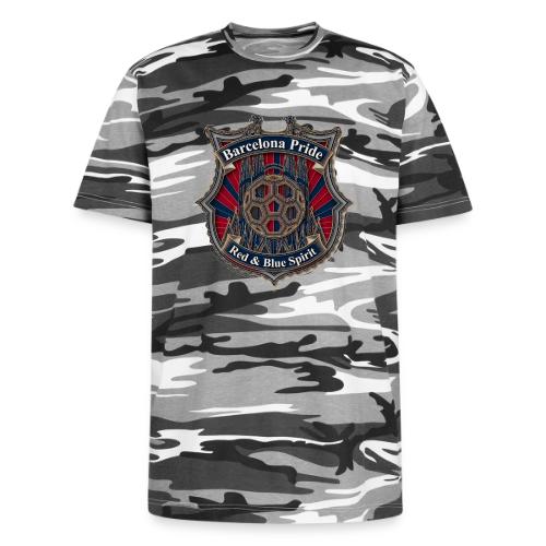 Barcelona Scarlet Pride T Shirt, Soccer City Gift - Unisex Camo Tee