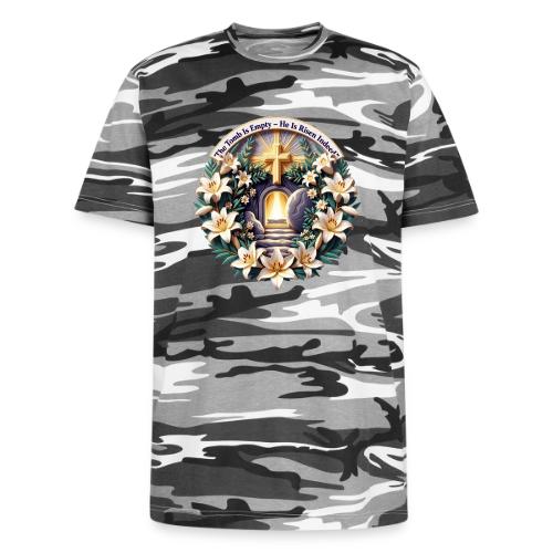 Easter The Tomb Is Empty T Shirt, Christian Gift - Unisex Camo Tee