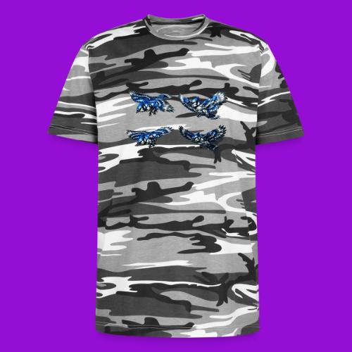 Silver Blue Jay Flight Stages - Unisex Camo Tee