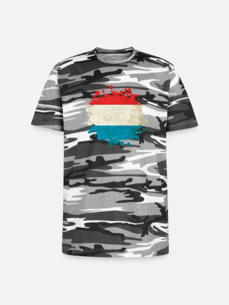 Luxembourg flags blob - Unisex Camo Tee - black camo