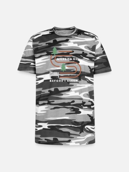 MILES TO GO BEFORE I SLEEP - Unisex Camo Tee - black camo