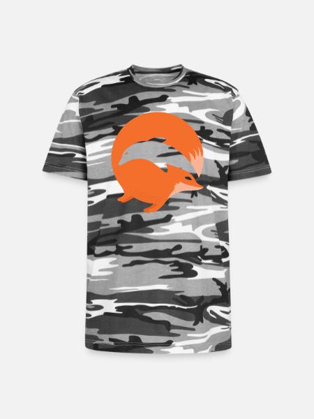 Fox or Dolphin in this fun optical illusion - Unisex Camo Tee - black camo