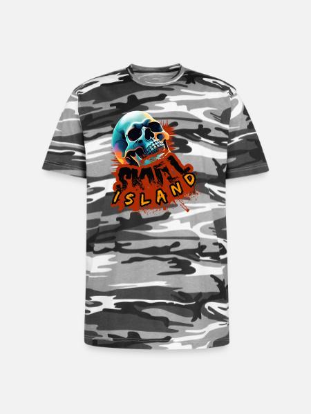 Skull Island Neon Splash - Unisex Camo Tee - black camo