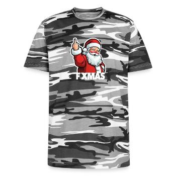F XMAS santa middle finger fuck christmas funny  - Unisex Camo Tee - black camo - Front