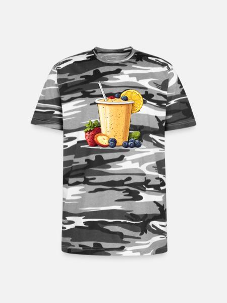 Citrus Berry Smoothie Cup - Unisex Camo Tee - black camo
