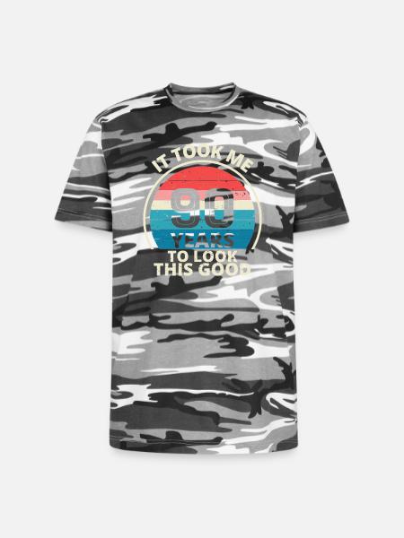 90th Birthday - Unisex Camo Tee - black camo